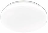 Eglo Plafonnier POGLIOLA, Ø 26 cm, 1 lampe murale à flamme, plafonnier LED en acier et en plastique blanc, lampe de salon, lampe de cuisine, lampe de bureau, lampe de couloir plafond