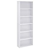 VASAGLE Bibliothèque, Étagère de Rangement 6 Niveaux, Meuble, Cube, pour Salon, Bureau, Chambre, Style Scandinave, 24 x 60 x 178,5 cm, Blanc LBC169T14