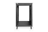 DIGITUS DN-48001 - Rack Audio - 19 Pouces - 16U - Rack d'équipement Universel - pour Accessoires Audio-vidéo - Non monté - Charge maximale 136 kg - avec roulettes - Noir