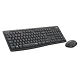 Logitech MK295 Silent ensemble souris et clavier sans fil avec technologie SilentTouch, pavé numérique taille standard, réactivité instantanée sans fil, 90% de bruit en moins, AZERTY Français - Gris