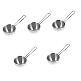 Cabilock 5 Pièces petite poê casserole de cuisine poêle plate pot en acier inoxydable pot verseur casserole à lait Avec couverture marmite en acier inoxydable poêle à frire