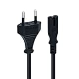 Mcbazel 1.5M Câble d'alimentation EU Plug C7 Bipolaire 2 Câble pour PS5 / PS4 / PS3 / Xbox Série X/S - Noir