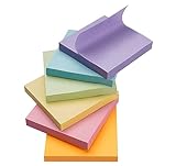 Agoer Lot de 600 Notes Autocollantes - 76 x 76 mm - Multicolore - 6 Livres-100 Feuilles/Livre Sticky Notes Pour le Marquage des Pages pour bureau, étude, maison (6 couleurs)