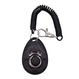 BINQILIN 1 Pièce Clickers pour Chien, Clicker Chien Dressage,Clicker Training, Clicker de Chien avec Grand Bouton pour Pet Training Professional, pour Chiens, Chats, Oiseaux, Chevaux (Noir)