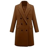 Black Friday 2023,Manteau en Laine Longue Femme Hiver épais Chaude Clothes Manteau élégant et Décontracté à Double Boutonnage et à Manches Longues Chic Slim Parka Cardigan Long Overcoat (Camel,L) A1