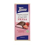 Tirma Chocolat au Lait Fourré à la Crème de Yaourt Barre de Chocolat Aromatisée à la Fraise 103g | Chocolat Crémeux | En-cas Sucré | Dessert au Chocolat