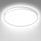 Ouyulong Plafonnier Led, Plafonnier Salle De Bain 18W 1620LM 4000K, Lampe LED Chambre, Luminaire Blanche IP44, Plafonnier Rond de 23cm Pour Chambre à Coucher Salle De Bain Salon Cuisine Bureau