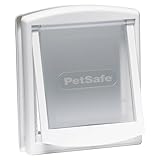 PetSafe – Chatière pour Chat et Chien Originale Staywell, 2 Voies d’accès (entrée et Sortie) - Porte pour Animaux intérieur et extérieur, Rigide, Panneau de Fermeture Inclus – Blanc (S)