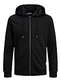 JACK & JONES Homme Jjebasic Zip Hood Noos Cardigan Sweater, Noir, L EU