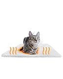 PiuPet® Panier Chat Coussin Auto-Chauffant I 60x45cm I sans électricité I Coussin Chat I Tapis I Innovant & écologique I Couchage et mobilier pour Chats | Tapis pour Chat | Couverture Chat (Blanc)