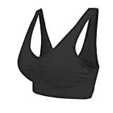 Boolavard Soutien-Gorge de Sport Femme Confort Soutien Gorge Ahh Bra Blanc, Noir, Beige, Rose, etc. (L: 96-101cm (42-44), Noir)