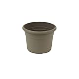 greemotion Pot de fleurs rond en plastique Ø 15cm 1L - Pot pour plantes extérieures et intérieures - Pot de jardin couleur taupe