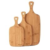 Salter BW06732 Ensemble de Planches Découper en Bambou - Lot de 3, Planche à Découper de Cuisine, 30cm, 35cm, 45cm, Idéal pour Servir de la Charcuterie, Pain, Fruits, Fromage, Résistant et Durable