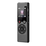 128Go Dictaphone - 3072kbps Qualité Sonore HD Enregistreur Vocal Numérique Enregistreur Audio avec Fonction de Lecture MP3 Fonction d'enregistrement à Une Touche Adapté aux Conférence/Réunion