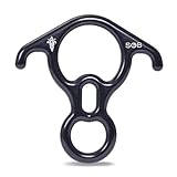 SOB Équipement de Descente à Oreille Recourbée Dispositif de Rappel 40KN Aluminium Descendeur Figure 8 Descendant Escalade pour Les Loisirs de Plein Air Appliquer Cordes 8–13 mm