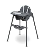 Bebeconfort Meely, Chaise Haute Bébé Évolutive 2-en-1, 6 Mois - 3 Ans (max. 15 kg), Chaise Haute Légère (3,3 kg), Chaise Bébé Portable, Nettoyage Facile, Harnais de Sécurité 5 Points, Dark Grey