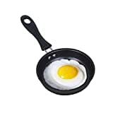 Demoyaya Mini poêle à frire pour un œuf, 12 cm, mini poêle à œufs avec poignée, résistante à la chaleur, anti-adhésive, portable, pour le camping, la cuisson à induction