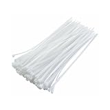 Lot de 100 Colliers de Serrages en Plastique - 100 Pièces, Serflex, Serres-Câble, Rislan, attache câble - 100x2,5mm, Blanc