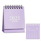 Mini calendrier de bureau simple 2025 - Accessoires portables - Décoration de bureau - D0c2