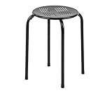 Practo Home Métal Tabouret, Noir, 44.5cm