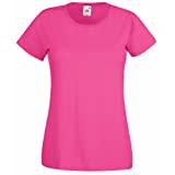 Fruit of the Loom - T-Shirt à Manches Courtes - Femme (2XL) (Fuchsia)