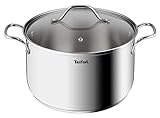 Tefal Intuition XL Grande marmite inox 26 cm / 6.5 L, Induction, Garantie 5 ans, Acier inoxydable 18/10 première qualité, Taille XL, Poignées robustes, Couvercle verre B8646304