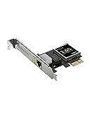 BrosTrend Carte Reseau 2,5G PCIe PCI Express Gigabit Ethernet Cartes Réseaux Adaptateur RJ45 LAN Port avec Extras Profil Bas pour PC Compatible avec Win11/10/8.1/8/7/XP Windows Server Protection à vie