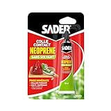 Sader Colle Contact Type Néoprène – Sans Solvant et Sans Odeur – Colle Extra Forte Tous Matériaux – Intérieur et Extérieur Sous Abri – Prise Immédiate – Translucide – Tube 30 ml