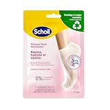 Scholl Masque Pieds Nourrissant à l'Huile de Noix de Coco: Sans parfum ni colorants pour peaux sèches. Chaussettes hydratantes non grasses, faciles à utiliser. Emballage et masque recyclables, 1 paire