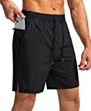 Comilaka Homme Shorts de Sport 7" Short Course à Pied Léger Séchage Rapide Running Jogging Fitness Short avec Poches Zippées