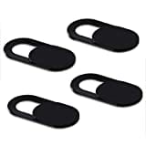 REY [4 Pièces] Webcam Cover, Cache Camera Ultra-Mince pour Tablettes, Ordinateur Portable, PC, Smartphone - (Le Noir)