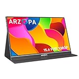 ARZOPA Ecran Portable, 15.6 Pouces, 1920x1080 FHD, Moniteur Portable IPS avec HDMI/Type-C/USB-C, écran Portable de Jeu Eye Care,pour Ordinateur Portable/PC/Mac/PS4 /Xbox