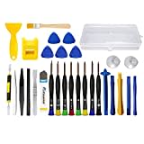 RealPlus 30pcs Kit d'outils de réparation de téléphone, avec 8 Tournevis de précision magnétiques et Levier d'ouverture, adapté pour Smartphones, Tablettes, Montre, Lunettes(30PCS)