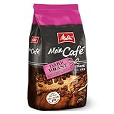 Melitta Mein Café Dark Roast Grains de café entiers 1 kg non moulu pour machine à café entièrement automatique, torréfaction puissante, force 4