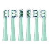 Têtes de brosse à dents de rechange compatibles avec les têtes de recharge Colgate Hum Connected Smart Battery, vert, lot de 6