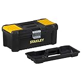 Stanley Stst1-75515 Boîte À Outils Avec Plateau Porte-Outils Amovible - 2 Organiseurs Sur Le Couvercle - Charnières Plastiques - Attaches Métalliques - Cadenassable (Non-Fourni) 12,5" Multicolore