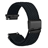 WOCCI 20mm Bracelet Montre en Nylon Tressé pour Homme et Femme, Réglable Boucle Noire (Noir)