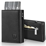 TENBST Portefeuille Homme en Cuir, Porte-Cartes avec Blocage RFID, 8 Porte Carte Crédit, Porte Carte Bancaire avec Compartiment à Billets et Poche à Monnaie - Boîte Cadeau