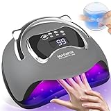 MULEVIP Lampe UV Ongles Gel 180W Lampe UV Lampe LED Ongle,Lampe UV LED Machine UV Led pour Ongles 4 Minuteries 10s/30s/60s/99s, avec Mini Lampe UV Ongles Gel,Base Amovible, pour Toutes Les Gels