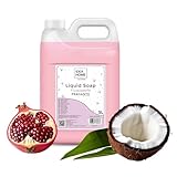 IDEA HOME FRAGANTE Savon Liquide Mains 5l - Recharge Savon Liquide, Bidon 5 litres - Savon Doux pour la Peau, Testé Dermatologiquement - Grenade avec Lait de Coco, Rose