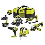 Pack RYOBI complet 5 outils - 2 batteries 2.0Ah et 4.0Ah - 1 chargeur - R18CK5A-242S