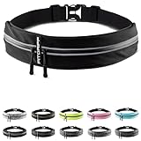 Fitgriff® Ceinture Running - Banane Porte Telephone Sport (pour Tous Smartphones) - pour Course a Pied, Jogging, Sport - Femme et Homme (Black, 62-90cm Tour de Taille)