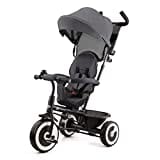 Kinderkraft ASTON Tricycle Bébé Évolutif, Draisienne Évolutif, Trike Bebe, Velo Poussette Bebe Évolutif, Velo Enfant 5 ans, De 9 Mois, Compact, Accessoires Pratiques, Capote pliante, Gris