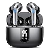 Ecouteurs Bluetooth sans Fil, Casque Bluetooth 5.3, 50 Heures Contrôle Tactile, 4 ENC Appel Réduction Antibruit Mic, Basses Profondes, Ajustement Confortable, IPX7 Étanche oreillette（Noir）