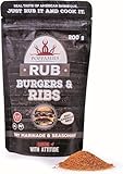 Poppamies Burger's & Ribs BBQ Rub - Assaisonnement BBQ 100% Naturel - Marinade Sèche et Assaisonnement Parfait pour le Bœuf et le Porc - Idéal au Grill - Meilleur Barbecue Américain -Grand Pack (200g)