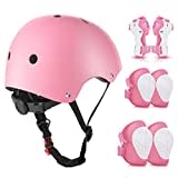 WayEee Protection Roller Enfant, Casque/Genouillères Enfant Ensemble de Protections, Equipement de Protection pour Roller, Skateboard, Vélo, Trottinette 3 à 10 ans