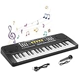 Shayson Clavier de Piano Enfants, 37 Touche Enfants Piano Clavier avec Câble USB Musical Instrument Pianos Numériques Portables pour Enfants Garçon Filles Cadeau