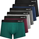 QINCAO Boxers Homme Lot de 6 Coton sous-vêtement Fitted Trunk Caleçons Ultra Doux Confortale,Multicolore ×6,M