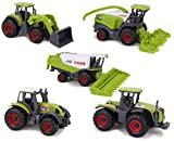 Toyland® Ensemble de 5 Jouets pour Machines agricoles en métal moulé Vert - Environ 4,5 cm chacun - Comprend des tracteurs, des moissonneuses-batteuses et Plus Encore!