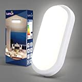 Letlit LED Lampe de cave, 18W 1500LM Plafonnier ovale Applique murale, IP54 étanche Lumière humide, Blanc neutre 4000K Lampe d'extérieur pour salle de bain Garage Couloir Cave Atelier